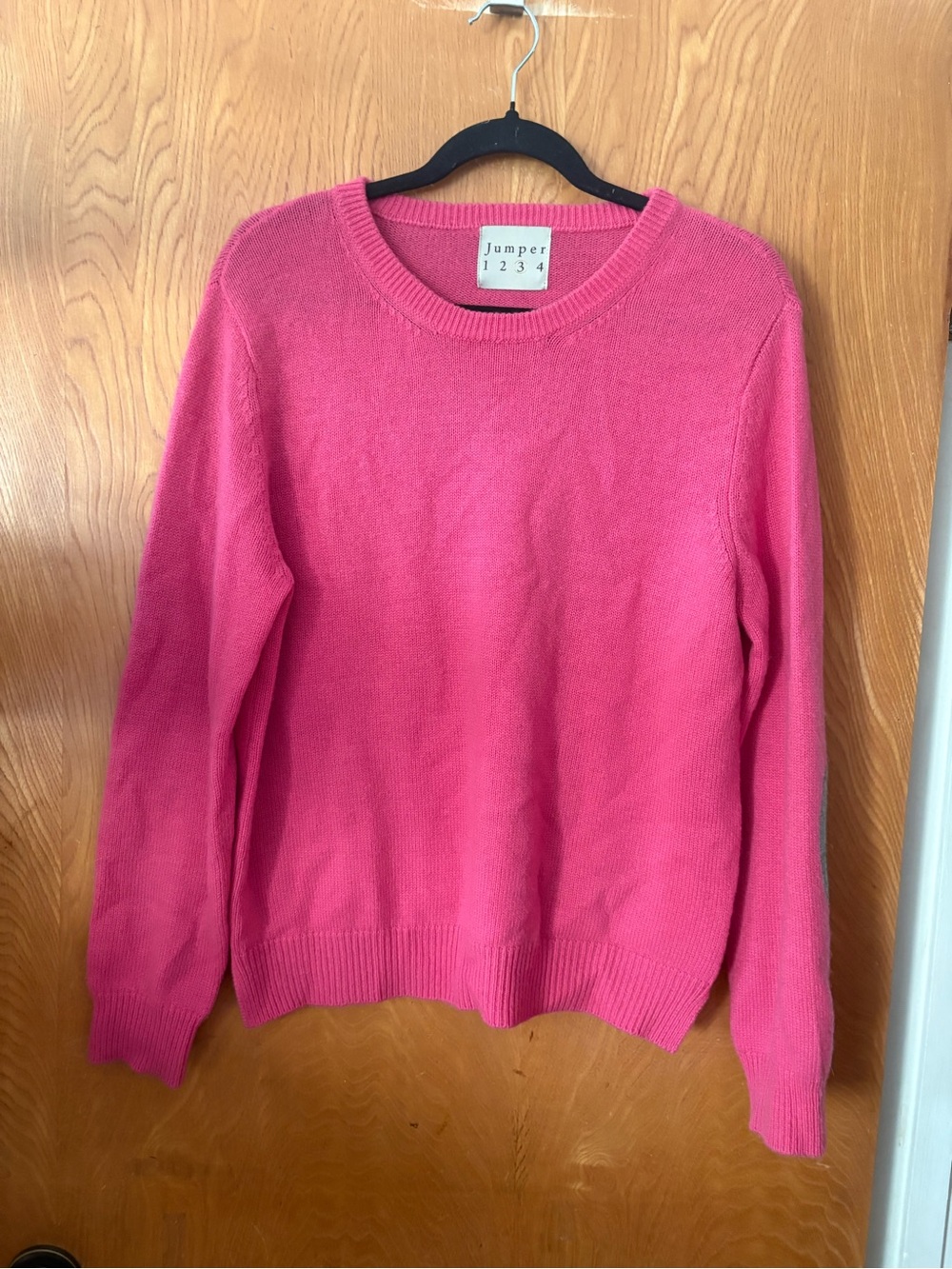 Jumper 1234 Women's Crewneck cashmere Sweater in Bright Pink 4(XL)
